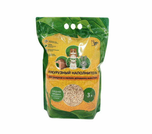 Наполнитель Золотой Кот кукурузный для грызунов / 3 л.