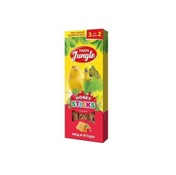 Палочки Happy Jungle для птиц мед и ягоды / 3 шт.