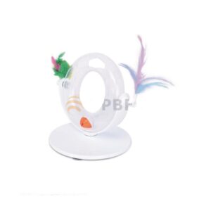 Игрушка для кошек Игровая база с мячиком и перьями / 26х21х16 см