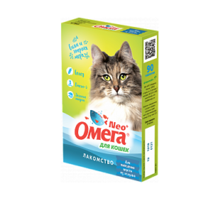 ОМЕГА НЕО Для выведения шерсти из желудка кошек / 90 табл.