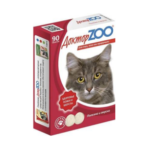 ДОКТОР ZOO "Здоровье кожи и шерсти" с биотином и таурином / 90 табл.