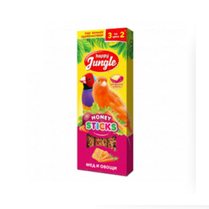 Палочки Happy Jungle для птиц канареек и экзотов мед и овощи / 3 шт.