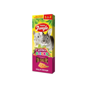 Палочки Happy Jungle для крупных грызунов мед и овощи / 3 шт.