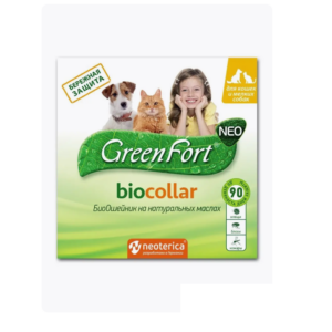Ошейник от блох и клещей GreenFort  для мелких пород собак и кошек / 40 см