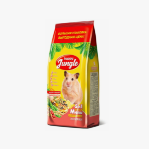 HAPPY JUNGLE Основ.рацион "DAILY Menu 5in1" для хомяков (злаки/ фрукты/ овощи/ арахис/ бобовые) 900г