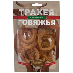 ДЕРЕВЕНСКИЕ ЛАКОМСТВА для собак Трахея говяжья с мясом курицы / 50 гр.