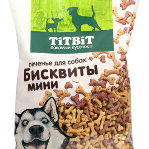 ТИТБИТ для собак Бисквиты мясные мини печенье / 500 гр.