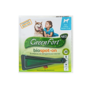 Капли от блох и клещей GreenFort  для крупных пород собак / 2,5 мл
