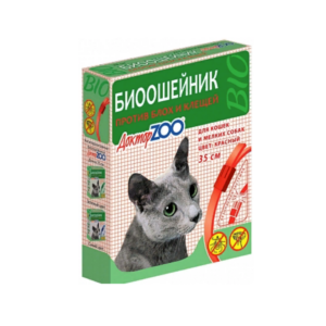 Ошейник против блох и клещей Доктор ЗОО для кошек и собак мелких пород / 35 см