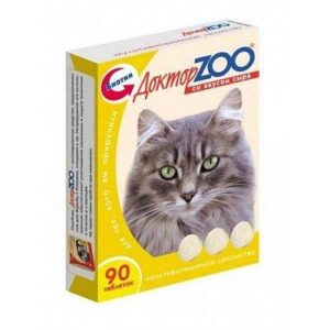 ДОКТОР ZOO Со вкусом сыра для кошек / 90 табл.