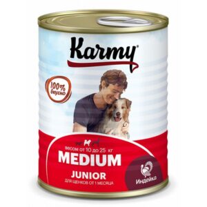 КАРМИ для щенков средних пород Индейка / 340 гр.
