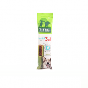 ТИТБИТ для крупных собак Жевательный снек DENTAL 3в1 с мятой / 95 гр.