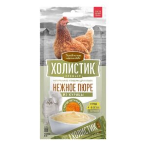 ДЕРЕВЕНСКИЕ ЛАКОМСТВА Нежное пюре из курицы и икры для кошек / 4шт/уп.