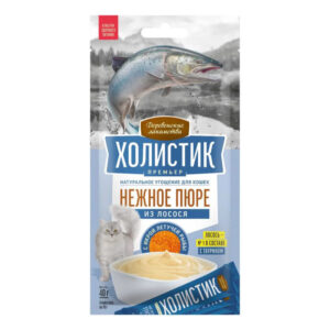 ДЕРЕВЕНСКИЕ ЛАКОМСТВА Нежное пюре из лосося и икры для кошек / 4шт/уп.