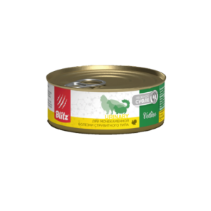 БЛИЦ Cat Vetline Urinary для кошек при мочекаменной болезни струвитного типа с индейкой / 100 гр.