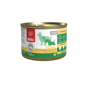 БЛИЦ Dog Vetline Renal для собак при хронической почечной недостаточности с индейкой / 200 гр.