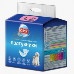 Подгузники Cliny для домашних животных 8-16 кг размер L / 1 шт