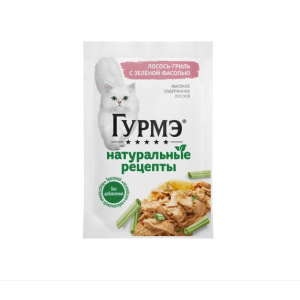 ГУРМЭ Натуральные рецепты лосось с зелёной фасолью / 75 гр.