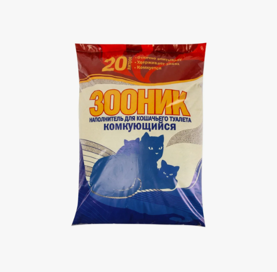 Наполнитель ЗООНИК комкующийся для кошек / 20 л.