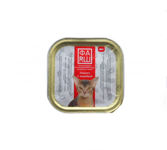 ФАРШ для взрослых кошек Паштет с индейкой / 100 гр.