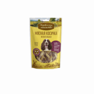 ДЕРЕВЕНСКИЕ ЛАКОМСТВА для собак Мясные косичка жевательная / 90 гр.