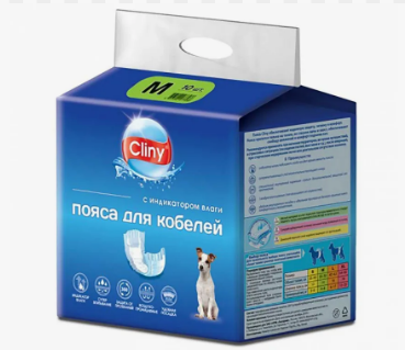 Подгузники Cliny для домашних животных 5-10 кг размер М / 1 шт