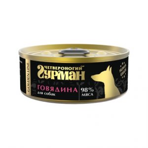 ЧЕТВЕРОНОГИЙ ГУРМАН ГОЛДЕН Для собак говядина натуральная в желе / 100 гр.