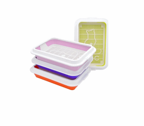 Туалет для кошек КИС большой с сеткой и рамкой / 39х26,5х6,5 см