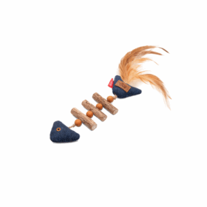 Игрушка для кошек Рыбка-скелет из мататаби / 20 см