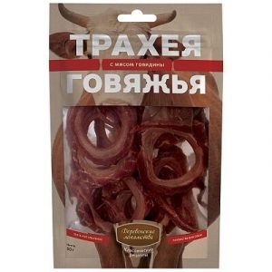 ДЕРЕВЕНСКИЕ ЛАКОМСТВА для собак Трахея говяжья с мясом говядины / 50 гр.