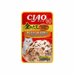 ИНАБА Тунец Магуро и тунец Кацуо с куриным филе для кошек / 60 гр.