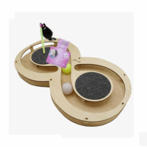 Игрушка для кошек Игровой комплекс Восьмерка с шариками с игрушкой на пружине / 49х27х3,6 см