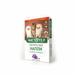Капли от блох и клещей Чистотел для кошек  и мелких пород собак / 2 мл