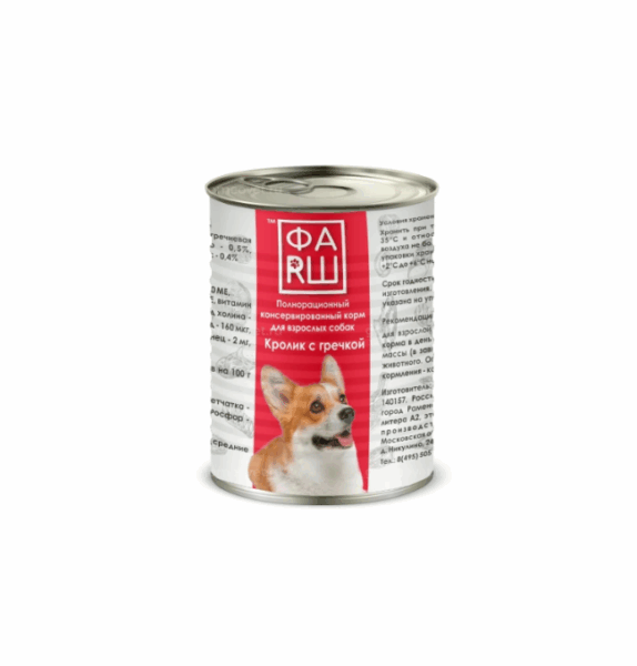 ФАРШ для взрослых собак Кролик с гречкой / 400 гр.