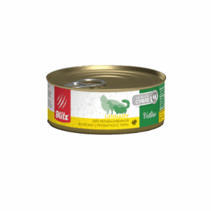 БЛИЦ Cat Vetline Urinary для кошек при мочекаменной болезни струвитного типа с индейкой / 100 гр.