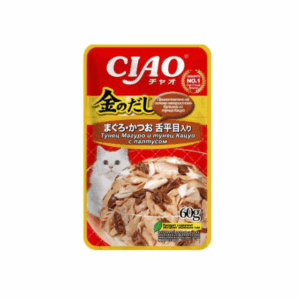 ИНАБА Тунец Магуро и тунец Кацуо с палтусом для кошек / 60 гр.