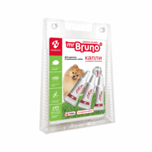 Капли от клещей и насекомых Mr Bruno для щенков и маленьких собак  / 3 шт.