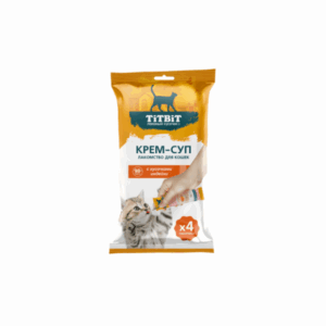 ТИТБИТ Крем-суп с кусочками индейки для кошек / 4х10 гр.