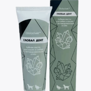 Зубная паста ГЛОБАЛ ДЕНТ для собак и кошек с активированным углём / 75 мл