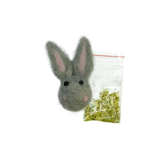 Игрушка для кошек Заяц фетр с кошачьей мятой / 7 см