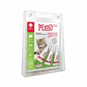 Капли от клещей и насекомых Ms Kiss для котят и маленьких кошек / 3 шт.