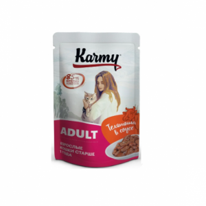 КАРМИ для взрослых кошек с телятиной в соусе / 80 гр.