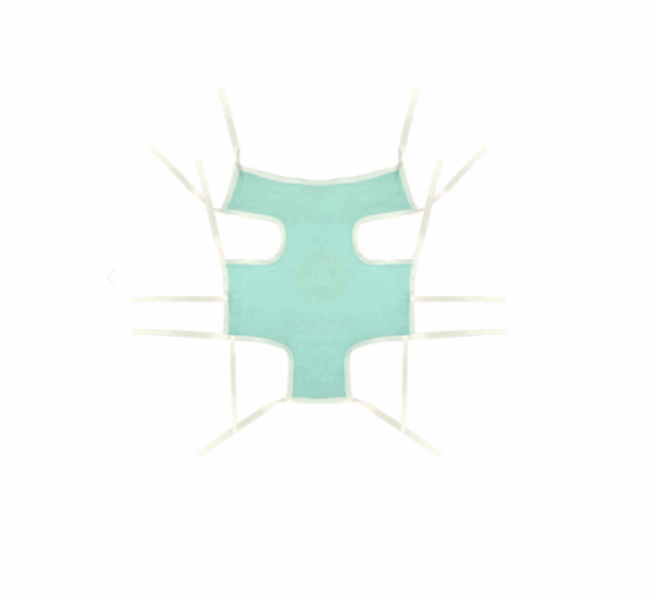 Попона послеоперационная для кошек фланелевая / размер №1, вес 2-5 кг, длина 37 см