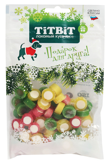ТИТБИТ для собак Дольки мармеладные ассорти (Новогодняя коллекция) / 100 гр.