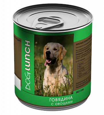 ДОГ ЛАНЧ для собак Говядина с овощами / 750 гр.