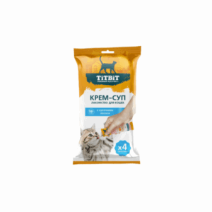 ТИТБИТ Крем-суп с кусочками лосося для кошек / 4х10 гр.