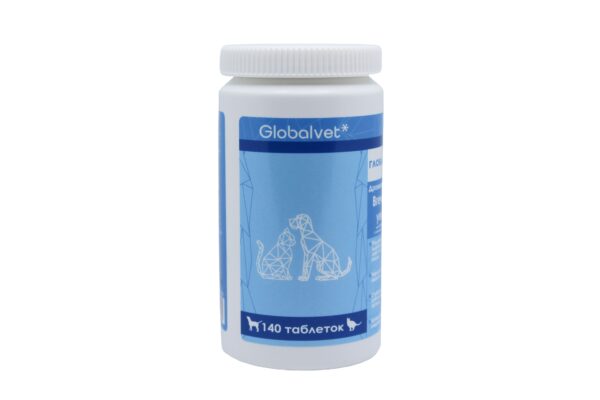 ГЛОБАЛВИТ Brewers yeast Дрожжи пивные для собак и кошек с чесноком и биотином / 140 табл.