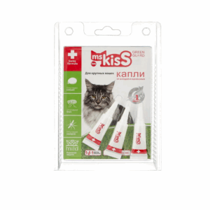 Капли от клещей и насекомых Ms Kiss для крупных кошек / 3 шт.
