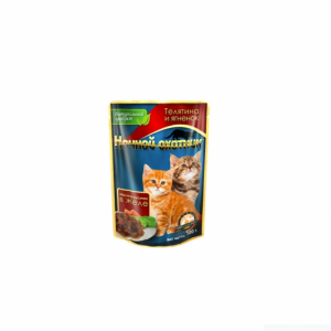 НОЧНОЙ ОХОТНИК для котят Телятина и ягнёнок мясные кусочки в желе  / 100 гр.