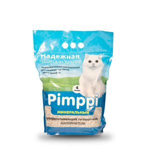 Наполнитель ПИМППИ минеральный для кошек / 4 л.
